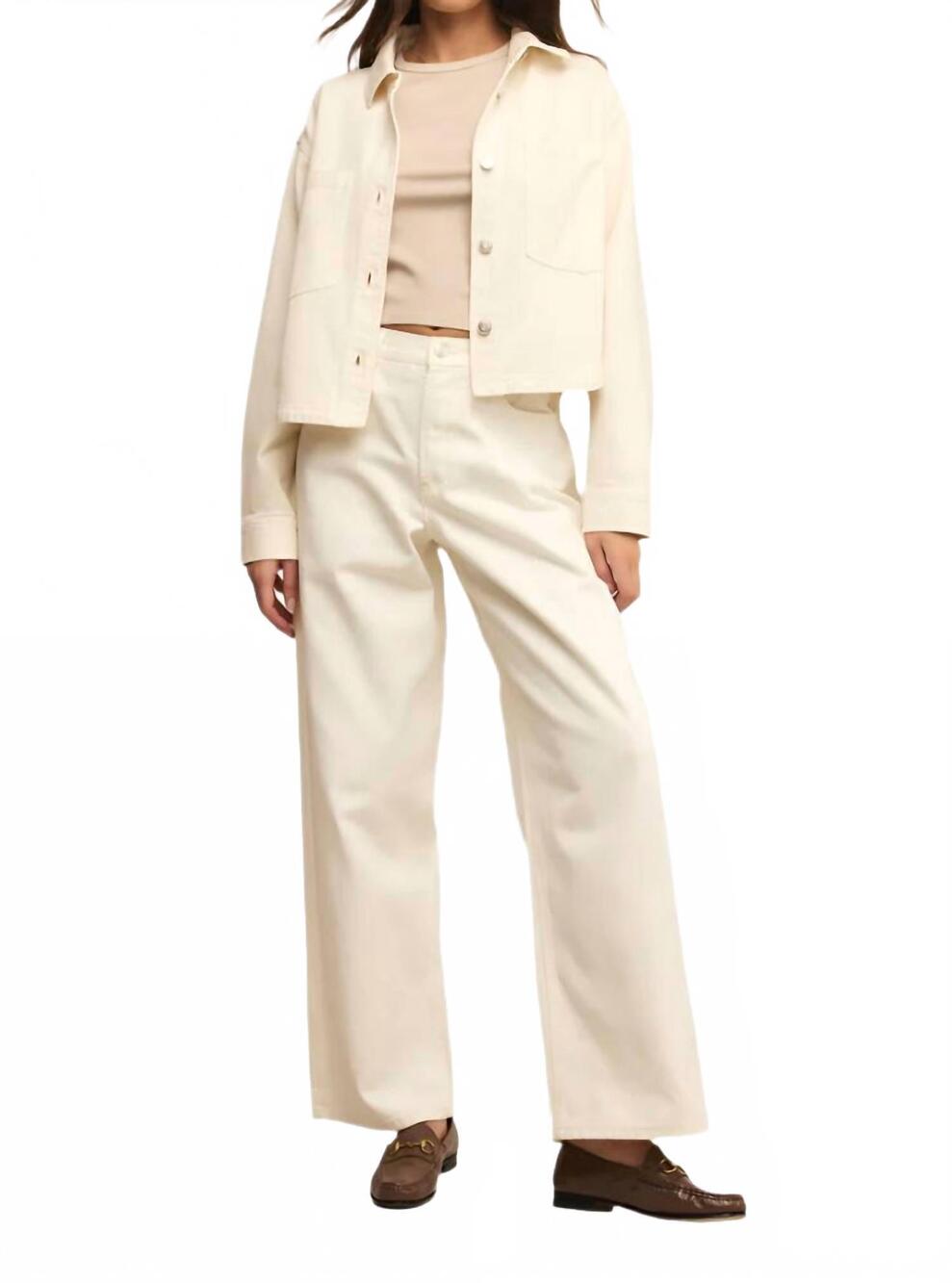 NEW Z SUPPLY lou denim pant in off white